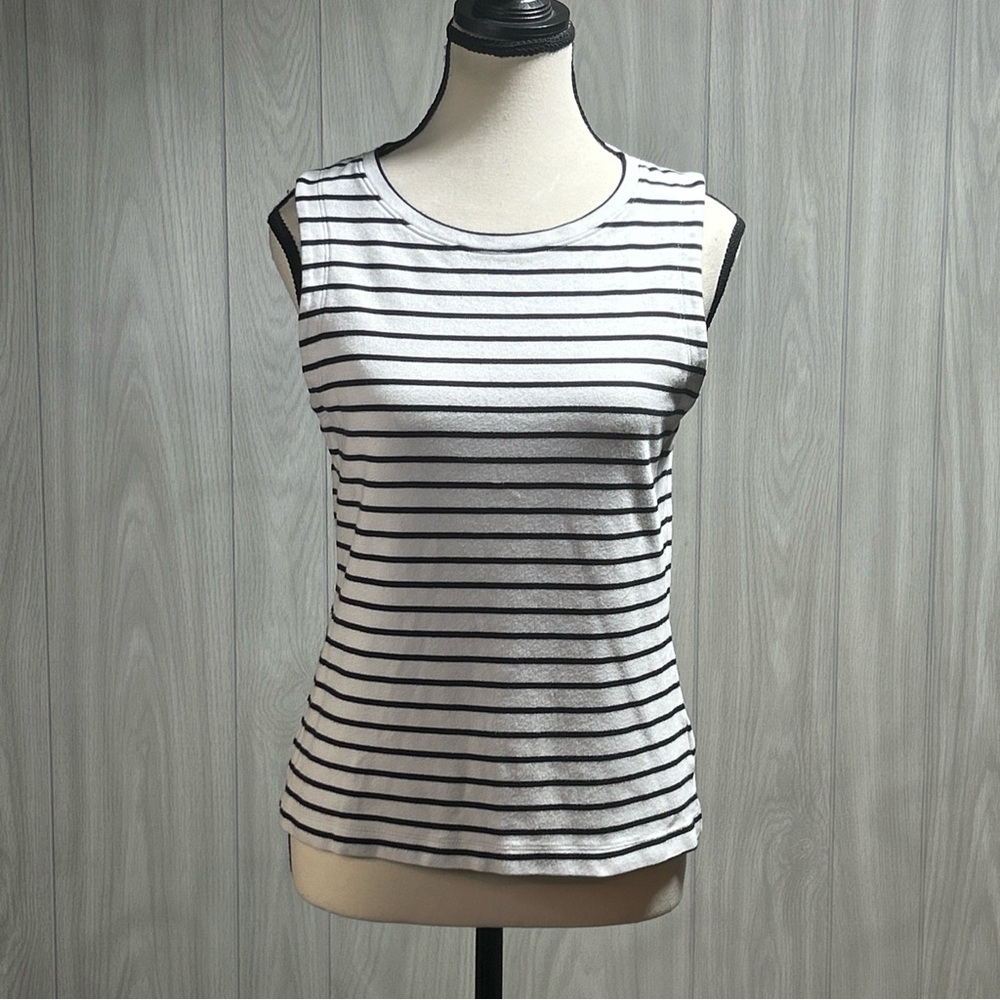 Gap Sleeveless Blouse Tank Top Black And White Striped Size XS